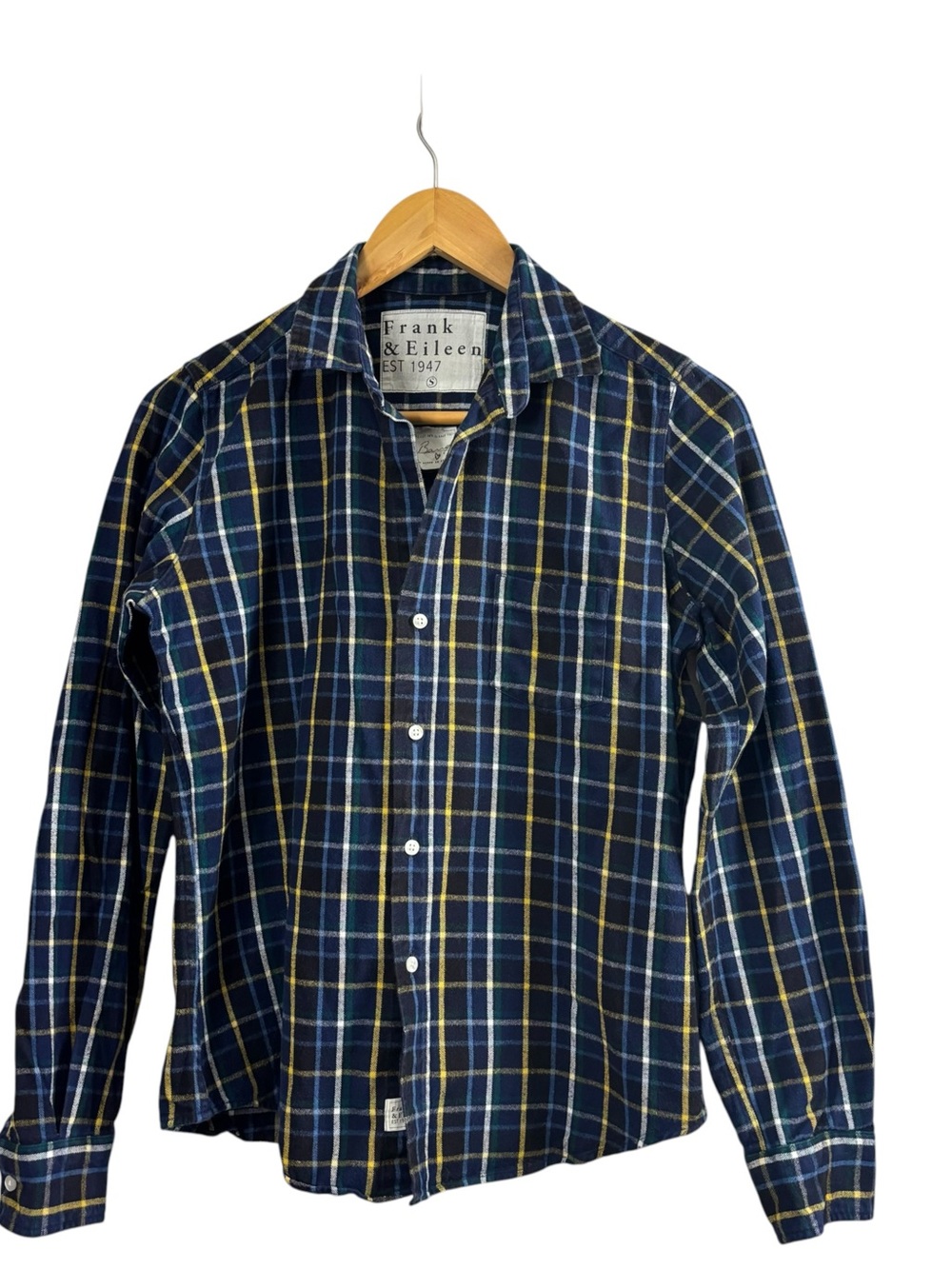 Frank & Eileen Women's Shirt Barry Long Sleeve Plaid Button Up 100% Cotton Sz S